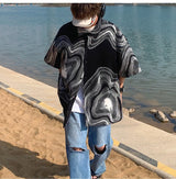 Summer Short Sleeved Shirt Men Retro Printed Shirt Men Streetwear Loose Ice Silk Shirt Mens Hawaiian Shirts Plus Size M-5XL