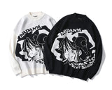 fashion knitted sweater autumn winter o neck anime characters pullover streetwear unisex casual loose sweaters jumper knitwears aesthetic street look hoodie, Y2K vintage urban hoodie, high quality cotton pullover