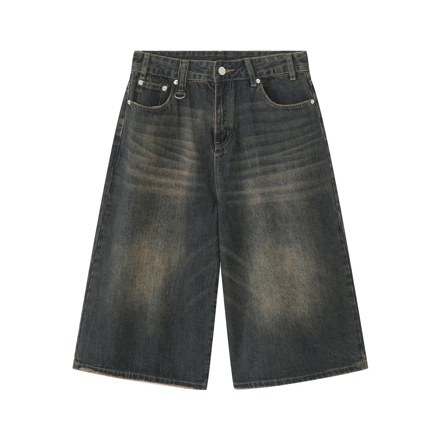 men summer streetwear fashion loose casual wide leg denim calf length jeans pants male vintage jeans baggy hosen pants unique jeans style 1516