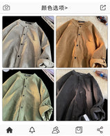 Men's Cardigan Japanese Style Solid Color Short Sleeve Shirts Turn-down Collar Casual Loose Blouses Spring Summer Male Clothing