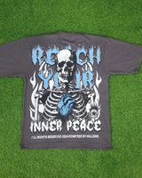 Cyberpunk Melting smiley – 2024 New Summer Trend Skull Bone Print Oversized T Shirt Men