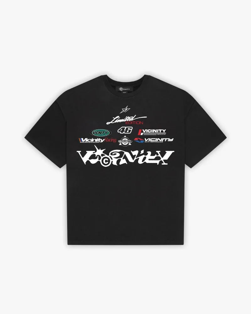 Trapwear Graphic tee – European And American New Racing Letter Printed Oversized Sh