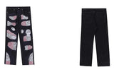patchwork harajuku denim jeans mens zipper jeans hip hop fashion streetwear new casual straight joggers pants jeans for men unique joggers style 2471