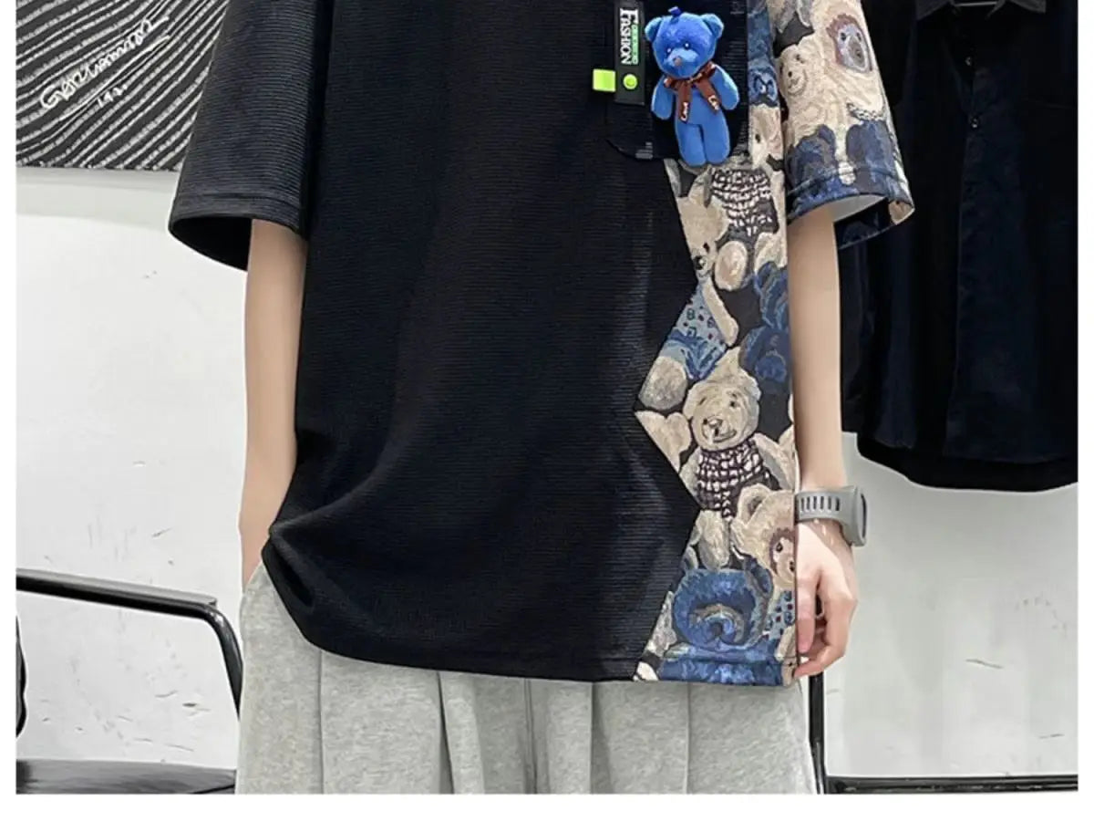 Skatercore Oversized shirt – Summer Short Sleeved Mens T Shirt Trend Loose And Versatile
