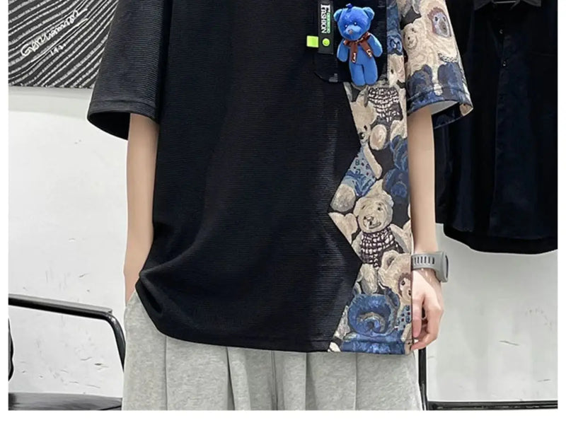 Skatercore Oversized shirt – Summer Short Sleeved Mens T Shirt Trend Loose And Versatile