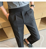 men naples waist business casual fashion vintage ankle length suit pant gentleman party dress pants trousers unique default style 1534
