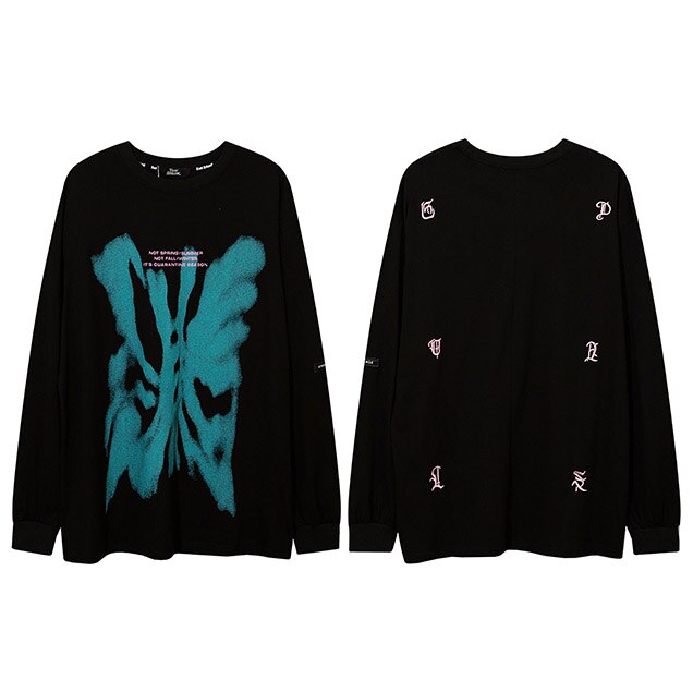 "Skeleton Fly" Unisex Men Women Streetwear Graphic Sweatshirt Daulet Apparel