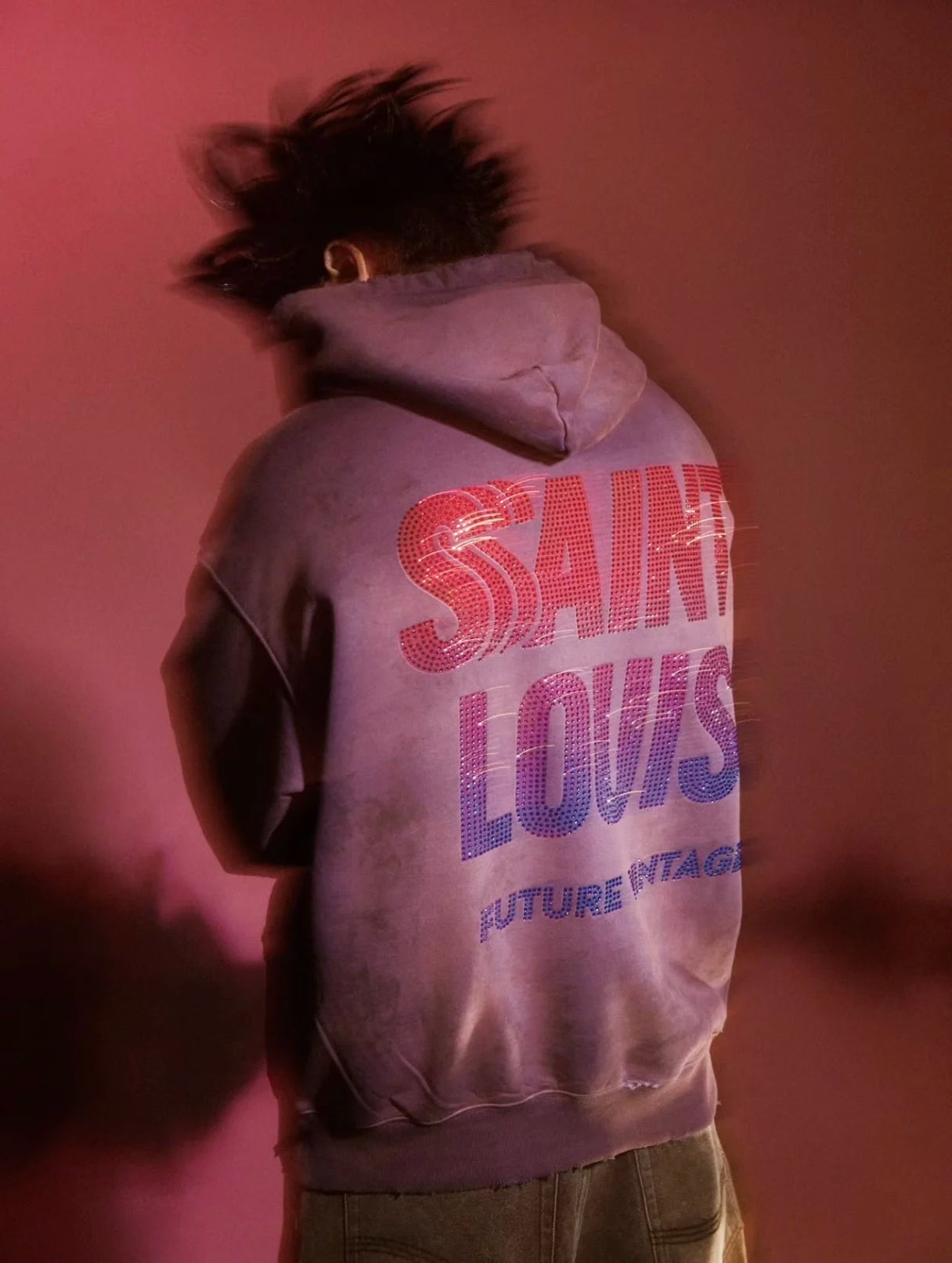 Throwback hip-hop hoodie with graffiti spray paint design