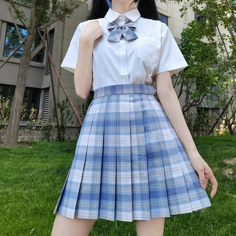 Japanese Korean Student Short Sleeve Sexy Jk Uniform Set High School Clothes Pleated Skirt Girl Seifuku Dress Cosplay Schoolgirl