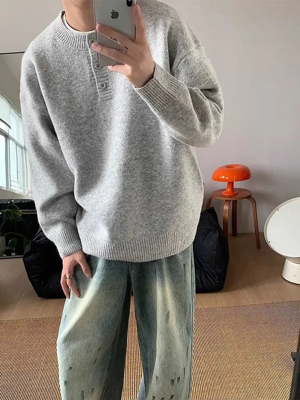 grunge oversized knit streetwear piece for layered look and winter street fits, ideal for men’s fashion and seasonal streetwe