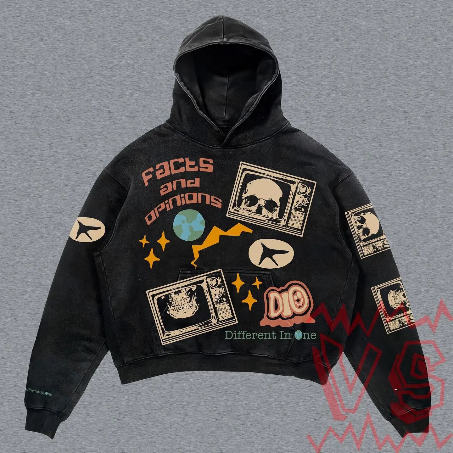 Skatercore Fit – Harajuku Skull Letter Oversized Sweatshirt Hoodie Body Armor – Streetwear Fashion for Men & Women