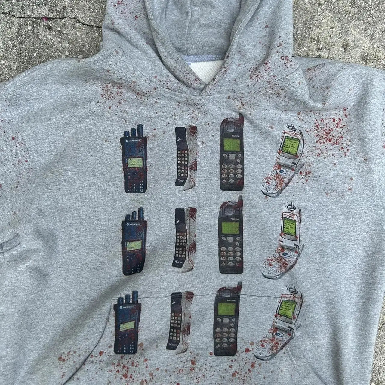 Y2K Autumn Winter Outfit Long Sleeve Hoodie Dark Retro Printed Sweatshirt