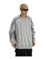 Hip Hop Sweatshirt O-neck Harajuku Skateboard Streetwear Zipper Up Pullover Unisex Casual Autumn Winter Loose Tops Men Clothing