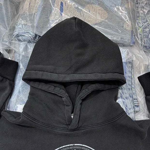 Gothic horror hoodie with skull and bones artwork