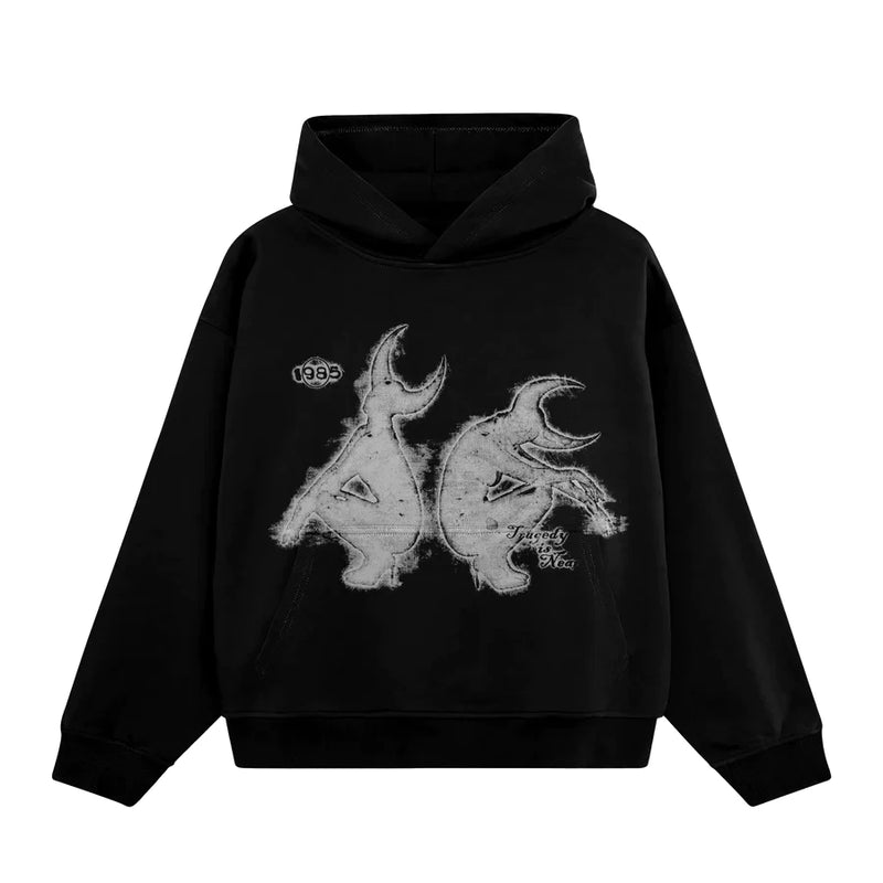 Y2K Womens Top Hoodies Sweatshirt Pullover Oversized Streetwear Vintag