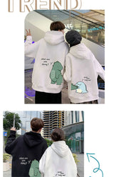 Black Hip Hop Couple Hoodie Men Women Lovers Sweatshirt Girl Cartoon T