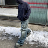 harajuku washed gradient color wide leg baggy denim trousers unisex straight loose casual jeans mens oversized cargo pants multi-pocket cargos