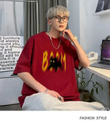 Cyberpunk Aesthetic piece – Japanese Fun And Trendy Cat Print New Short Sleeved T Shirts