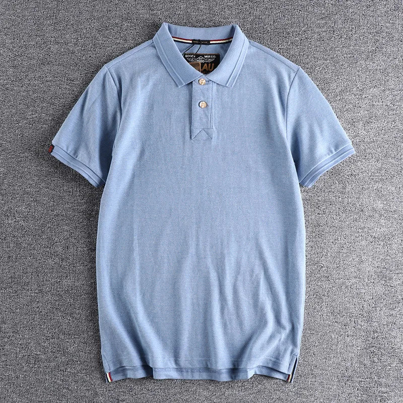 Gothic Vintage print – Summer Mens Polo Shirt Cotton Lapel T Shirt Retro Loose Soli