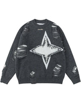 bold fire sweater, layered fit piece, aesthetic soft knit grunge sweater for cozy streetwear