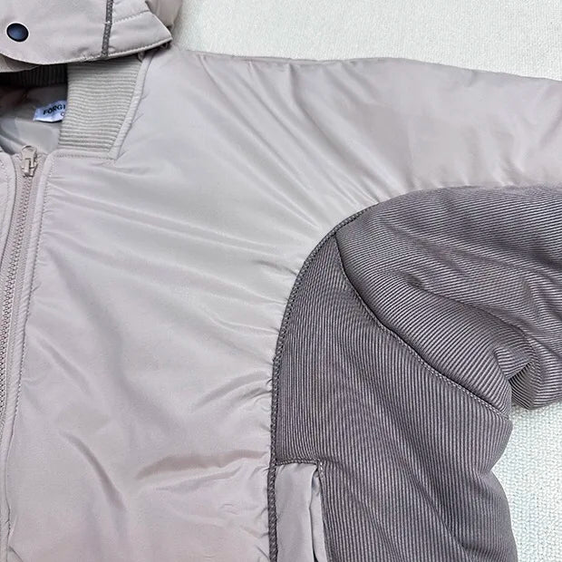 Double zippered hooded down jacket