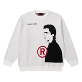 hip hop anime knitted oversized sweater mens autumn winter o neck long sleeve pullover streetwear new loose sweaters clothing - vintage look oversized hoodie, bold artwork streetwear hoodie, gothic aesthetic hoodie for winter