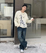 minimalist knit jumper, daily wear essential, trendy urban fashion top for men, layered streetwear look