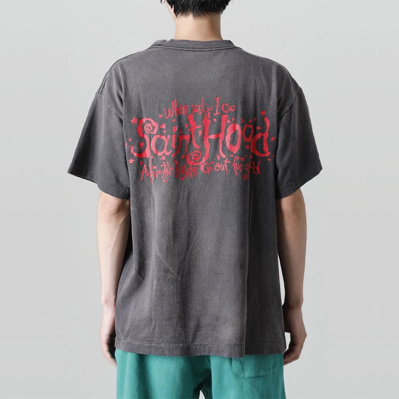 Vaporwave Streetwear – New Saint T Shirts Men Woman High Quality Casual Loose Angel – Urban Streetwear for Men & Women