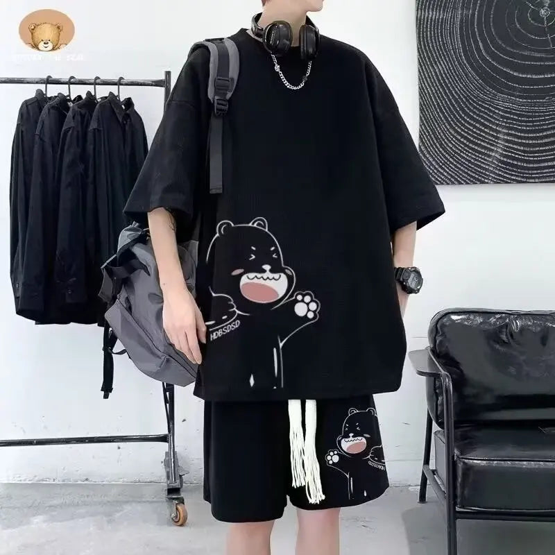 Trapwear Graphic tee – Summer Man Tracksuit Japan Cartoon Streetwear Hip Hop Rock C