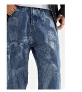 designer human printed denim jeans mens new casual zipper straight hip hop jeans streetwear baggy pants joggers graphic jeans unique joggers style 679