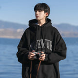Spring and Autumn Trendy Hip Hop American High Street Men and Women Retro Letter Printed Hoodie Couple Loose Casual Top y2k