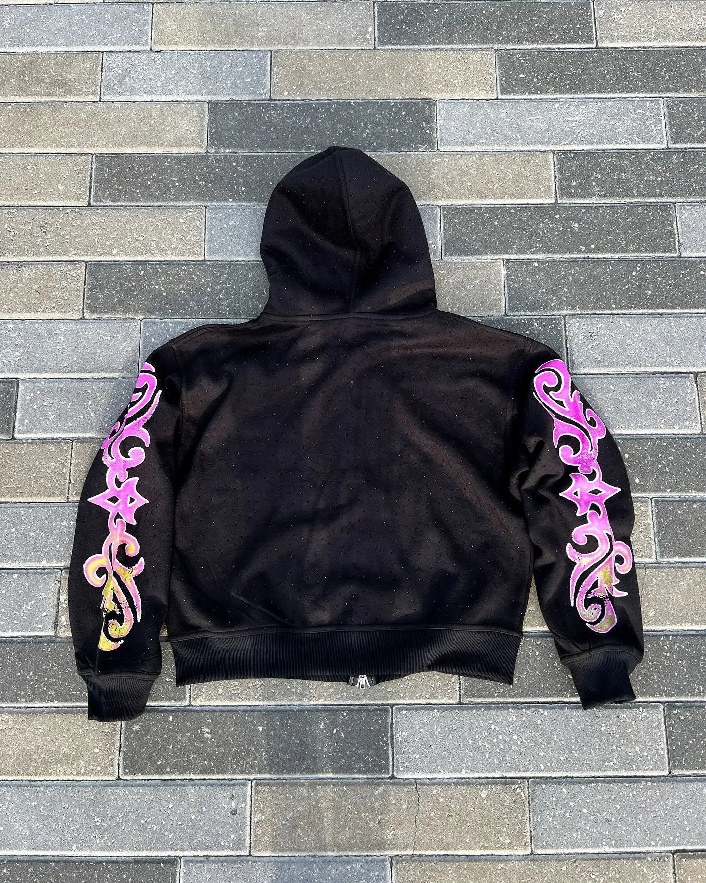 Y2k Long Sleeved Hoodie Sweatshirt Oversized Streetwear Fall Winter Rooted Vintage Punk Cartoon Printed Pattern