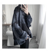 Tie dye loose shirt men long sleeved early autumn Korean version student ins men shirt dark abstinence inch shirt men shirts y2k