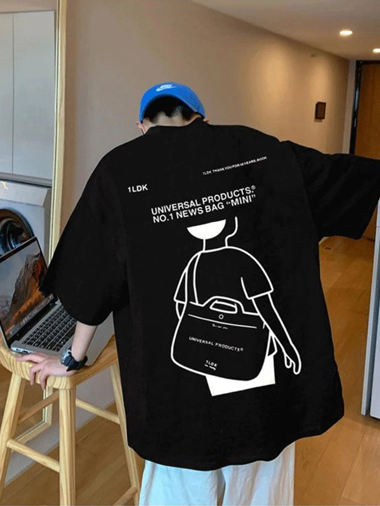 Harajuku Tribal flames – Japanese Streetwear T Shirt Mens Summer Oversized Graphic