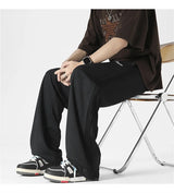 winter mens gray thickened straight leg sweatpants 2025 high street baggy drape pants korean fashion y2k casual trousers unique joggers style 147