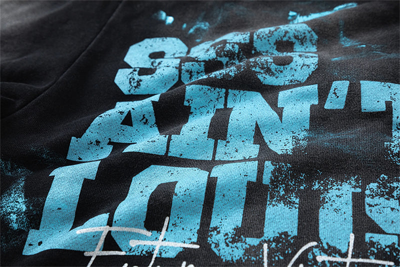 Saint Louis 24SS Future Vintage Splashing Ink Graffiti Making Dirty Water Making Old Drawstring Shorts For Summer