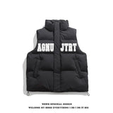2024 Winter Korean Simple Ins Letter Printed Vest Cotton Clothing American Y2K Men Women Trendy Brand Loose Casual Vest Jacket