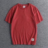 Vaporwave Chrome logo – Summer Mens Short Sleeved Retro Youth Solid Color Heavy Roun