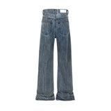 bamboo joint dirty dyed micro flared jeans for men streetwear washed pantalon homme boom cut denim trousers y2k baggy cargos military streetwear pants
