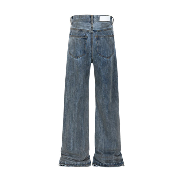 bamboo joint dirty dyed micro flared jeans for men streetwear washed pantalon homme boom cut denim trousers y2k baggy cargos military streetwear pants