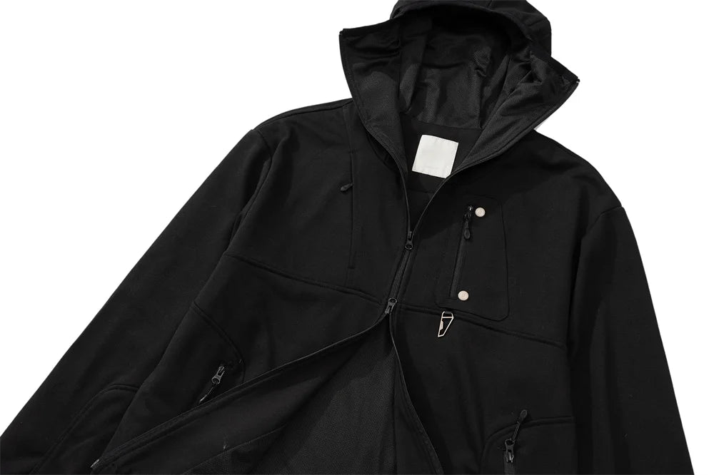 gothic melting smiley featuring undermycar 2023 new high street fashion brand functional double layer zipper hoodie