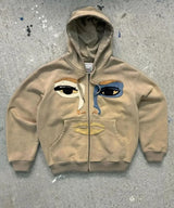 Fashionable Cartoon Embroidered Oversized Cardigan Jacket Women Y2K Ha