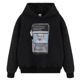 Alternative skater hoodie with graffiti spray paint artwork