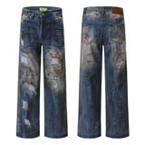 vintage ripped straight jeans blue distressed baggy jeans trousers streetwear luxury loose casual denim pants male y2k hombre unique jeans style 1096