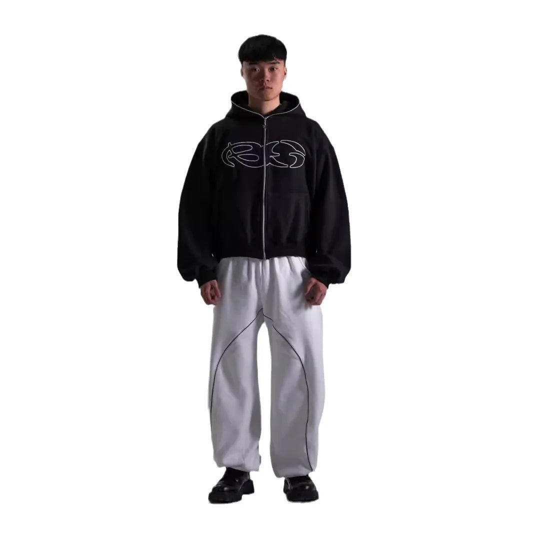 Y2k Winter Long Sleeved Hoodie Sweatshirt Oversized Winter Clothes Streetwear Y2k Vintage Punk Graffiti Print