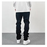 original tie dyed ripped flared denim jean for men streetwear washed hole casual stacked jeans pants mens slim fit jeans 2023 unique jeans style 3730