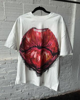 Y2K Manga Panel T-Shirt – Cry Scene Blur with Pastel Drip
