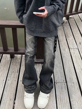 mens black slim flared jeans hi street fashion luxury designer jeans trousers male denim pants stacked flare jeans