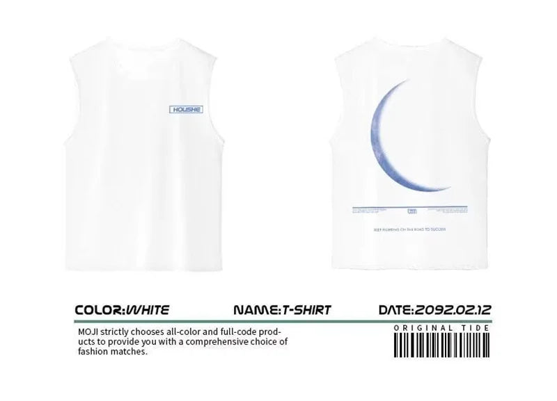 Glitchcore Aesthetic drop – Summer Goth Graphic Tank Tops Men Hip Hop Fashion Sleeveless