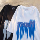 Anime Melting smiley – American Retro Street Lettering Simple Printing Short Sleeve